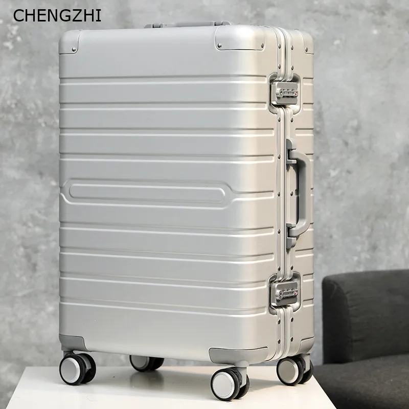 CHENGZHI чемодан на колесиках из 100% алюминиево магниевого сплава 20 дюймов 24 дюйма 28
