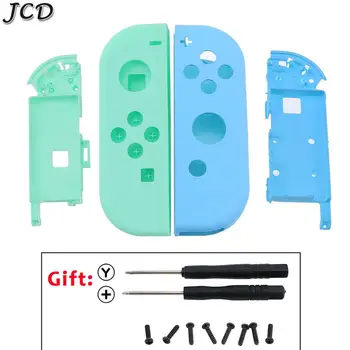 

JCD DIY Plastic Replacement Housing Shell Case Cover for Nintendo Switch NS Joy-Con w/Animal Crossing Thumb Grip Screwdriver