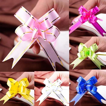 

Crafts 1pc/lot 47*2.7cm Gift Ribbon birthday Party decoration Packing Pull Bow Ribbon Flower Accessories