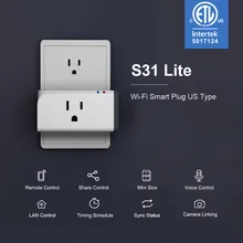 Itead sonoff s31 lite 15a tomada inteligente wifi eua versão plug controle remoto via ewelink apoio google casa alexa ifttt