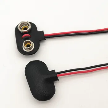 

50pcs/lot 9V Battery Connector Snap Clip Power Adapter T-type 9 V Dual Wire Holder Cable 9Volt 15cm Lead Socket Plug Buckle