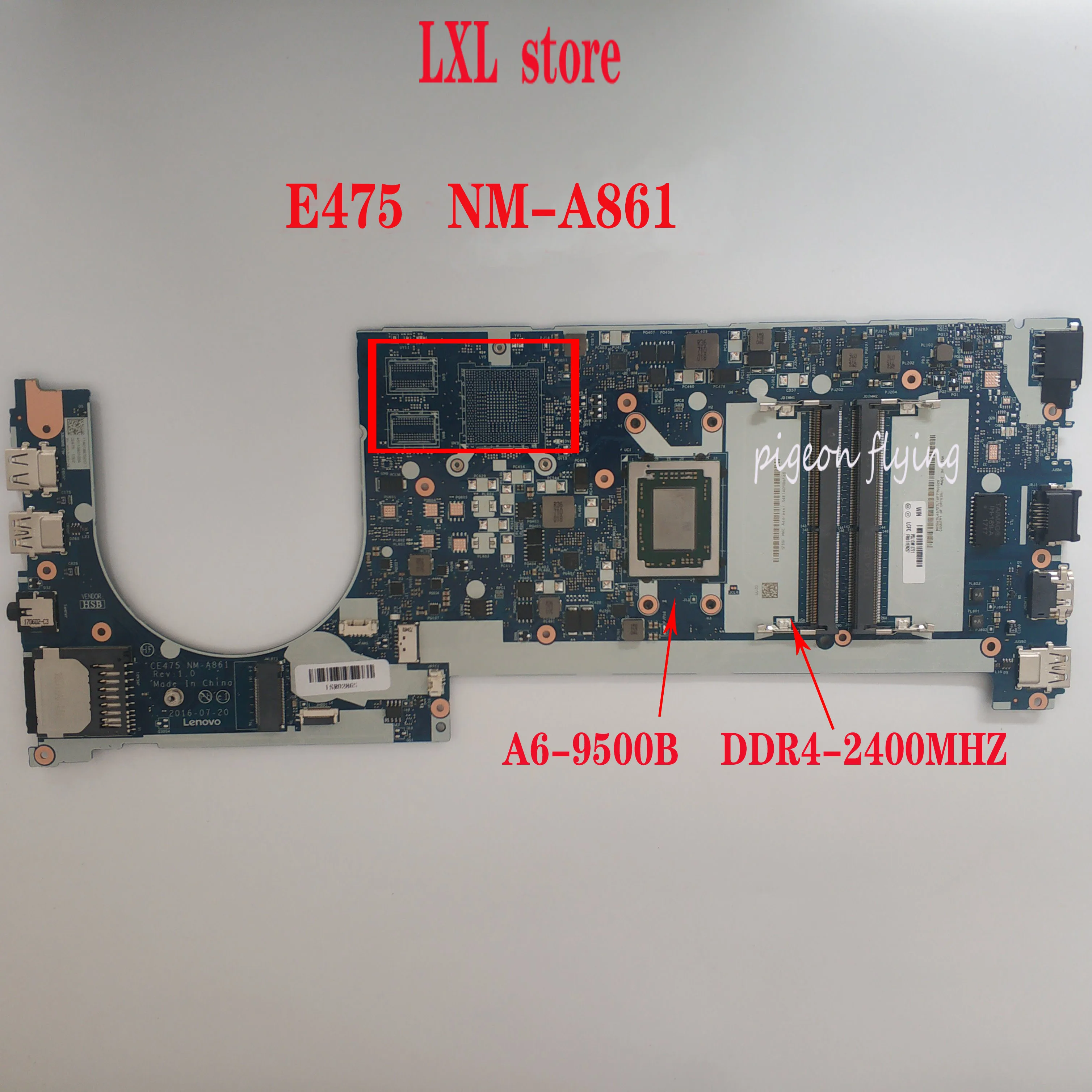 CE475 NM-A861 для lenovo thinkpad E475 материнская плата для ноутбука 20H4 Процессор: A6-9500B DDR4-2400 МГц FRU 01EN267 02DL537 ТЕСТ ОК
