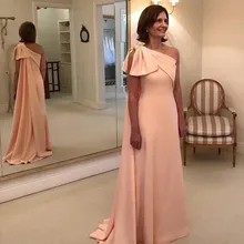 Long Elegant Mother of the Bride Dresses Plus Size 2021 Sexy One Shoulder Simple Satin Formal Women Prom Evening Gowns