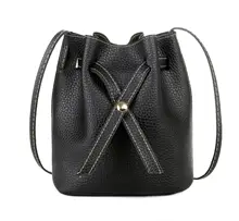 

Korean Trendyol Simplicity Fashion Small Leather Bucket Mini Purses And Handbags Pinkko Casual Shoulder Bag Black For Phone 2021