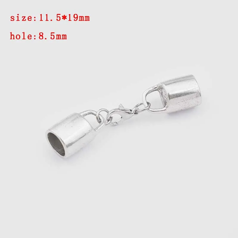 1 5 sets Zinc Alloy Clasp Lobster Clasps Hook End Caps Connectors For 5/6/7/8/10mm Leather Cord Bracelet Necklace Jewelry Making - Цвет: 1