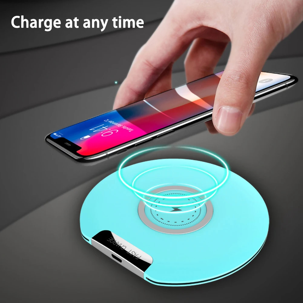 Быстрое беспроводное зарядное устройство 10 Вт USB Быстрая Зарядка Qi Беспроводная