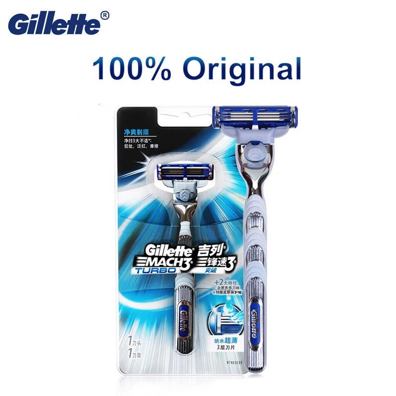 

Men's Shaving Razor Original Gillette Mach 3 Turbo Safety Male Shaving Face Care Smooth Shaving Without Lrritation