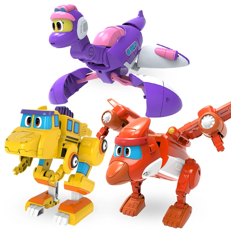 New Season ABS Min Deformation Gogo Dino Explorers REX Transformation Car Airplane Submarine Gogo Dinosaur Explorers toys
