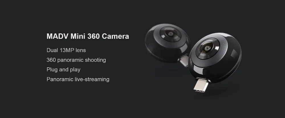 Xiaomi Madv Mini 13mp Cmos сенсор 360 градусов панорамная камера Vr для huawei Android Smart Mobile Poco Phone Pocophone F1 type C