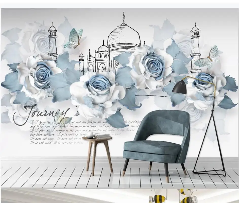 

AINYOOUSEM 3D Wallpaper Modern embossed flower background wall papier peint papel de parede wallpaper 3d wallpaper wall paper