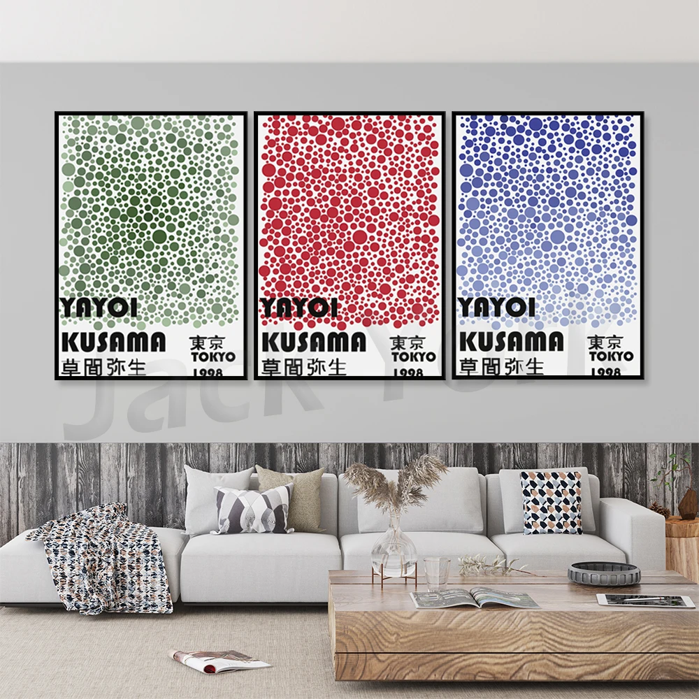 Yayoi Kusama Print Dots Museum Reproduction Minimalist Shape Art Scandi Poster Painting Calligraphy Aliexpress
