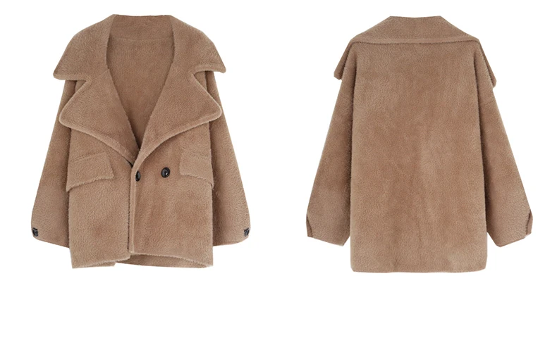 Imitation Mink Cashmere Knit Coat Short Jacket New Autumn Loose Coat Female Outerwear Fashion Sweater Coat AN367