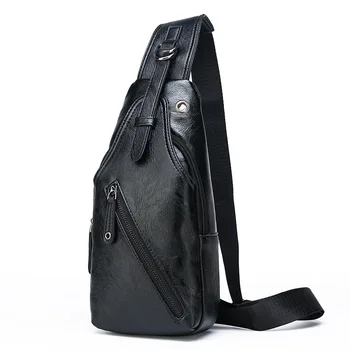 

Leather Casual Crossbody Bag For Men Chest Bag Vintage Messenger Bag Male Fashion Sling Shoulder Bag Luxury Brand Men Chest Pack