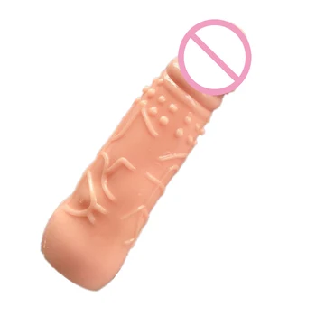 Silicone Reusable Condoms Extend Soft Dick Ring Male Penis Extension Sleeves Sex Toys for Man 2