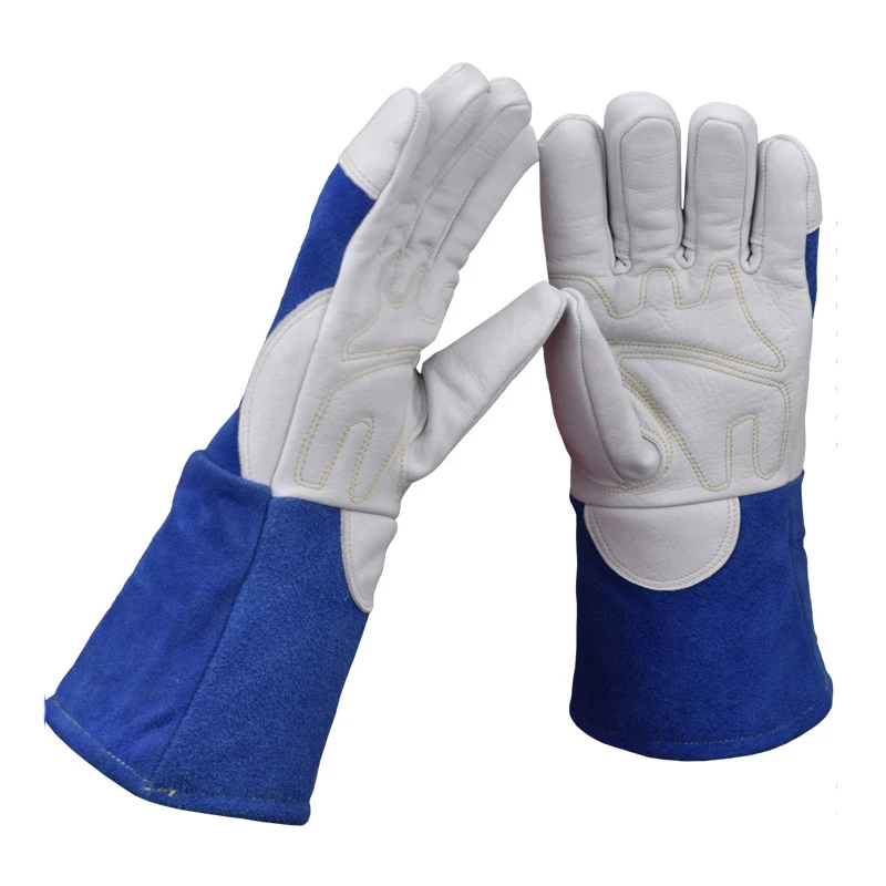 Luvas de soldadura resistentes ao calor perfeitas para soldador/cozimento/lareira/manipuladas animal/murrasco 13 polegadas luva