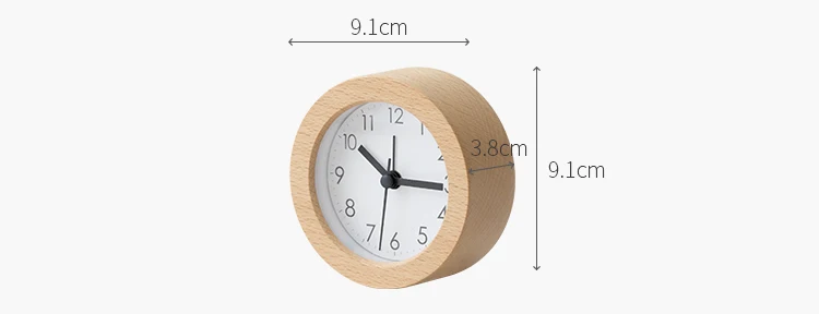 Простой деревянный будильник для студента в спальню немой прикроватный маленький будильник домашний круглый стол часы mx9201625