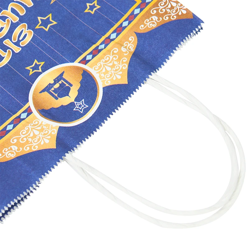 6pcs Eid Mubarak Kraft Paper Gift Bags Muslim Islamic Festival Party Cookie Candy Packaging Box Ramadan Kareem Favors Supplies