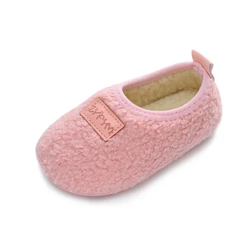 

Stylish Soft Baby Girl Shoes Boy Children Footwear First Walker Toddler Kids Winter Thick Fur Warm Flats Home-Wear Comfortable