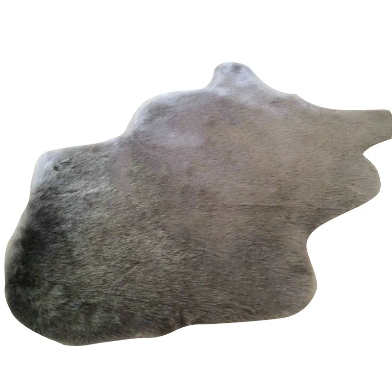 White Imitation Sheepskin Rug Bedroom Living Room Bed(Gray