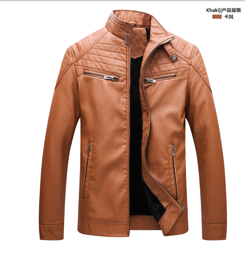 AliExpress Wish кожаная куртка большого размера мужская кожаная одежда осень и зима Мужская плюс бархат из искусственной кожи