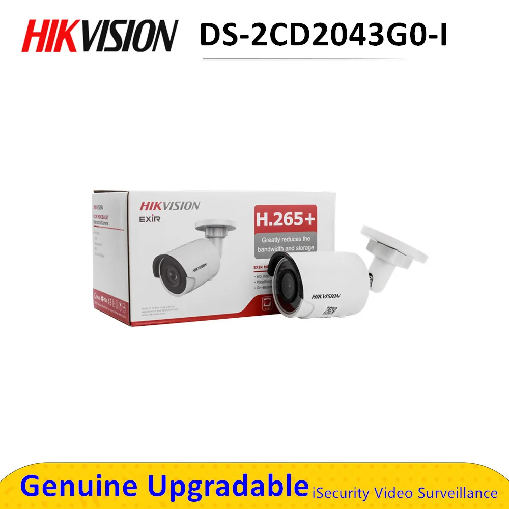 В наличии Hikvision 4MP Bullet IP Camera PoE H.265 + DS 2CD2043G0 I 4 MP IR видеонаблюдение со слотом для SD
