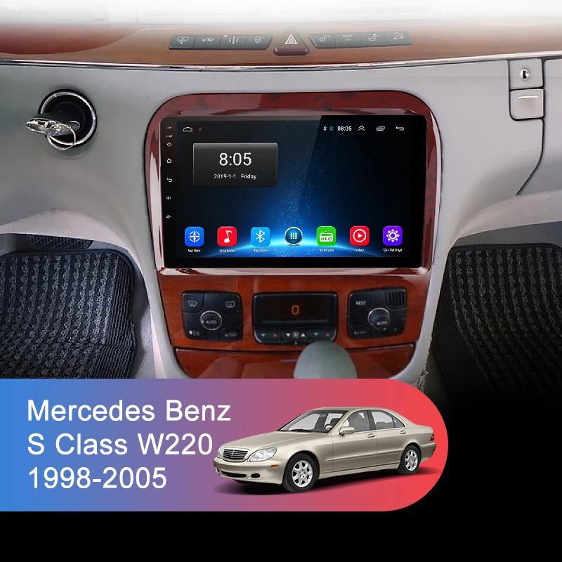Junsun V1 4G+ 64G Android 9,0 DSP для Mercedes Benz S Class W220 S280 S320 S350 S400 S430 S500 S600 1998-2005 Автомагнитола gps DVD