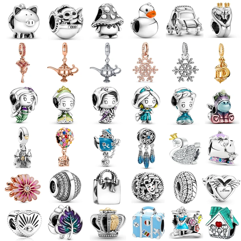 New Fashion Charm Original Cute Mushroom Piggy Girl Duck Car Beads Suitable for Pandora Ladies Bracelet Jewelry Gift | Украшения и