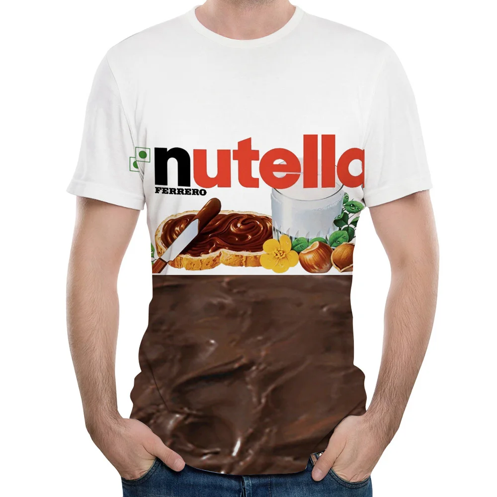 Мужская Летняя мода для отдыха футболка MS 3D nutella spoof интересная и Реалистичная еда