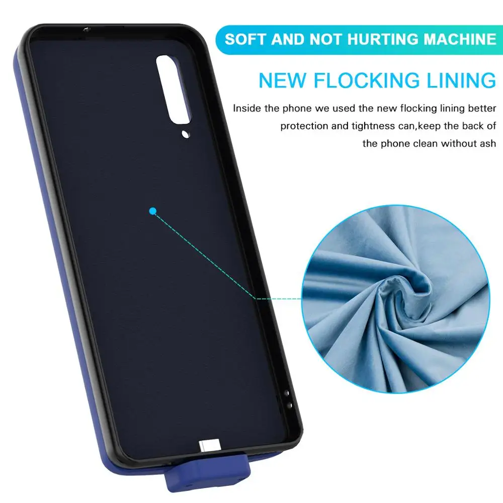 Для samsung Galaxy A50 зарядное устройство чехол 2 в 1 магнитный мягкий чехол из ТПУ+ 7000 мАч Powerbank батарея чехол для samsung A50 чехол