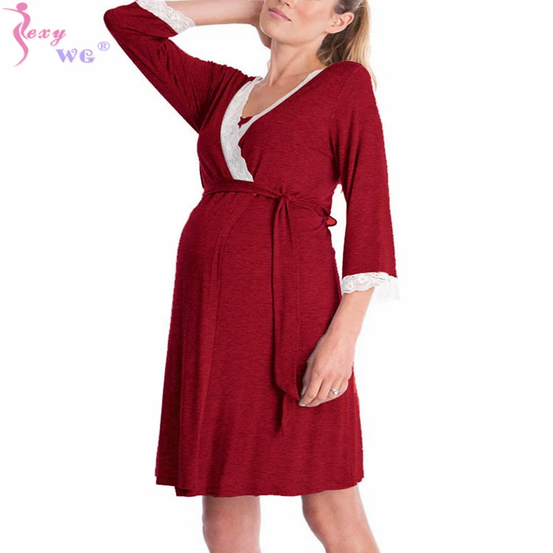 long sleeve nursing nightgown