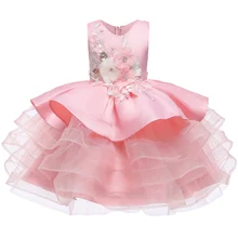 Свадебное платье подружки невесты с вышитой аппликацией для девочек на день рождения, Рождество, выпускной вечер, ужин