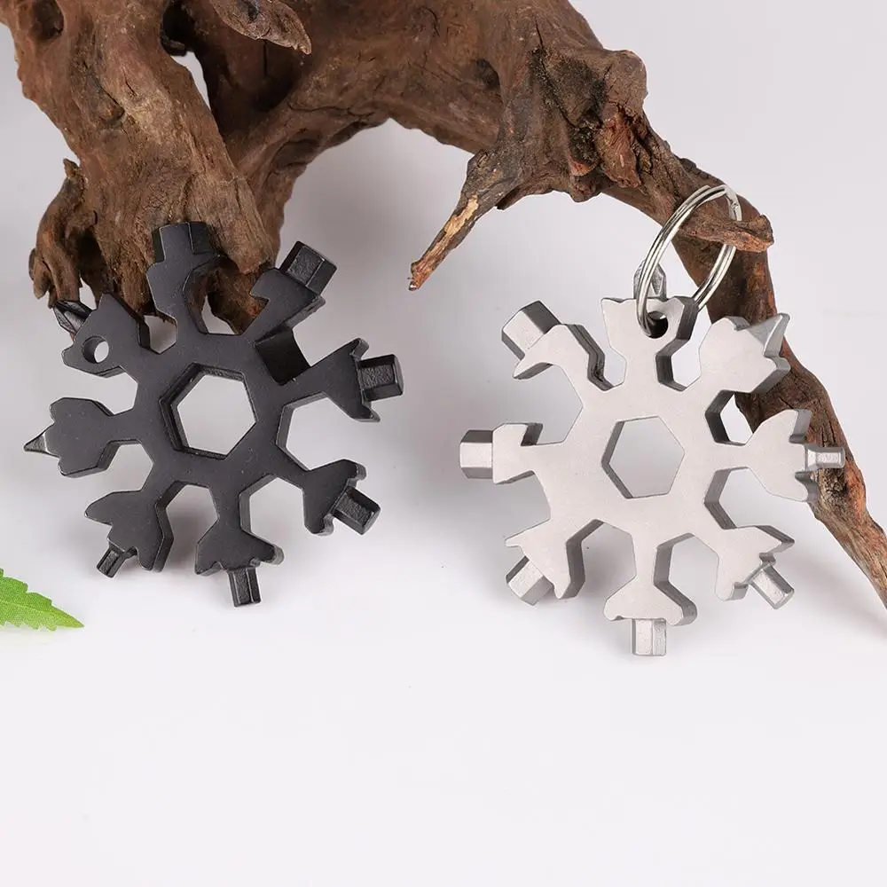 18-in-1 edc multi-tool Snowflake Multi-tool Card Combination Compact Multifunction Screwdriver Stainless Steel Gadget multi function tool tool card