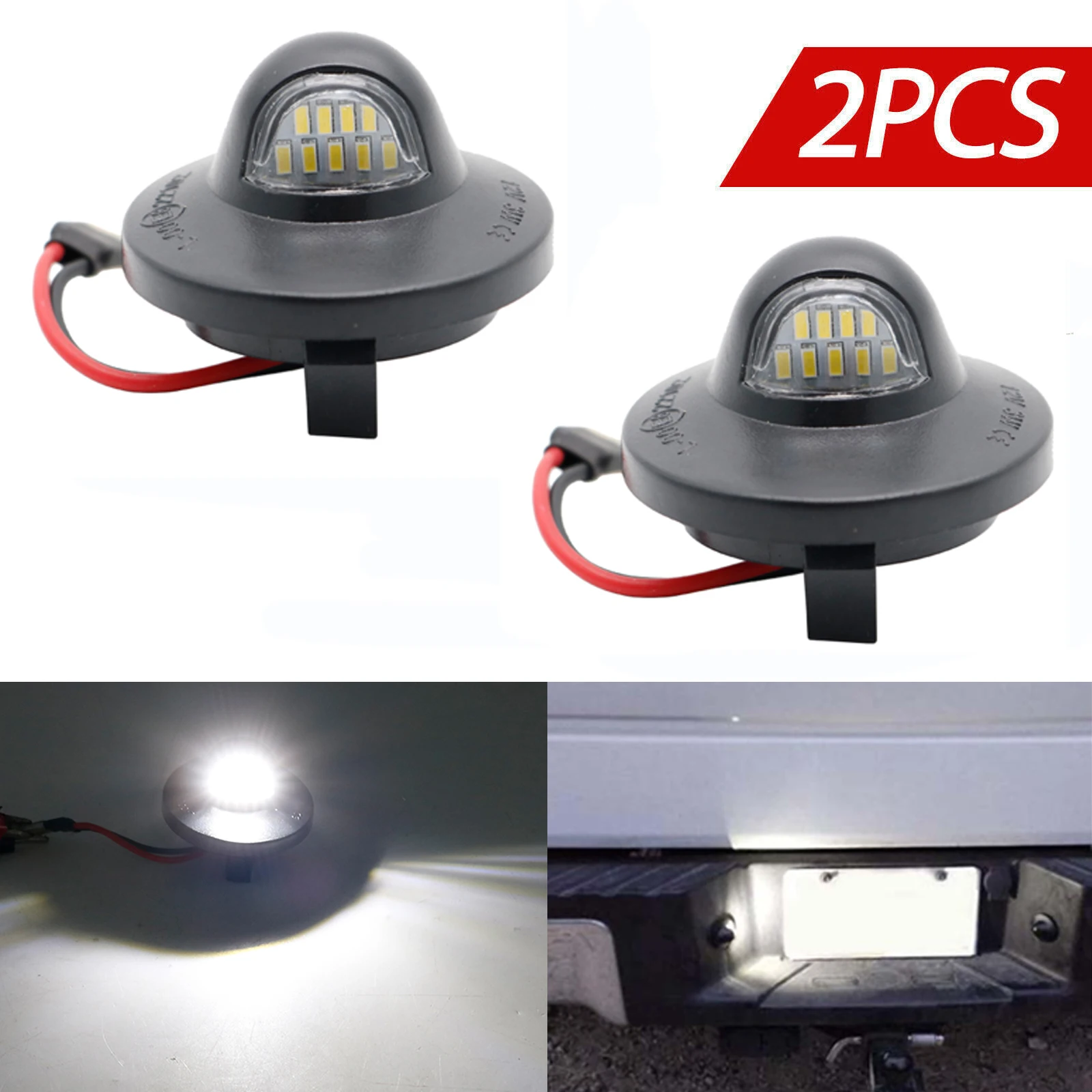 1 Pair LED License Plate Lights for Ford F-150 Raptor 1990-2014