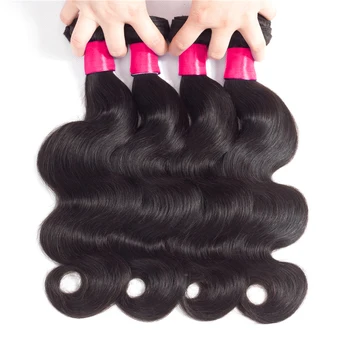 

1/3/4 body wave bundle deals human hair bundles non-remy hair extensions Brazilian hair weave bundles Free for Brazil Black