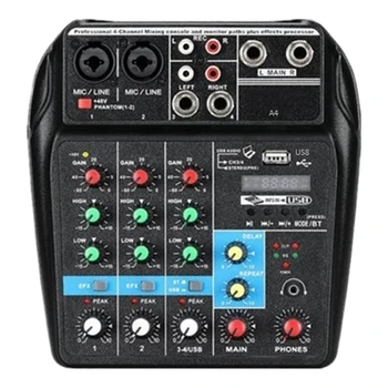 

A4 o Mixer 4 Channels with USB Reverb Effect o Mixer with Bluetooth Sound Card Function(EU Plug)