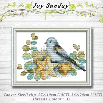 

Little bird and its baby painting dmc 14CT 11CT counted cross stitch kits embroidery set Needlework Set chinese cross stitch