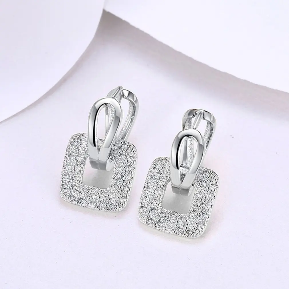 Classic Simple Clip Earrings Square Earring for Female student birthday party Elegant and Unique Jewelry
