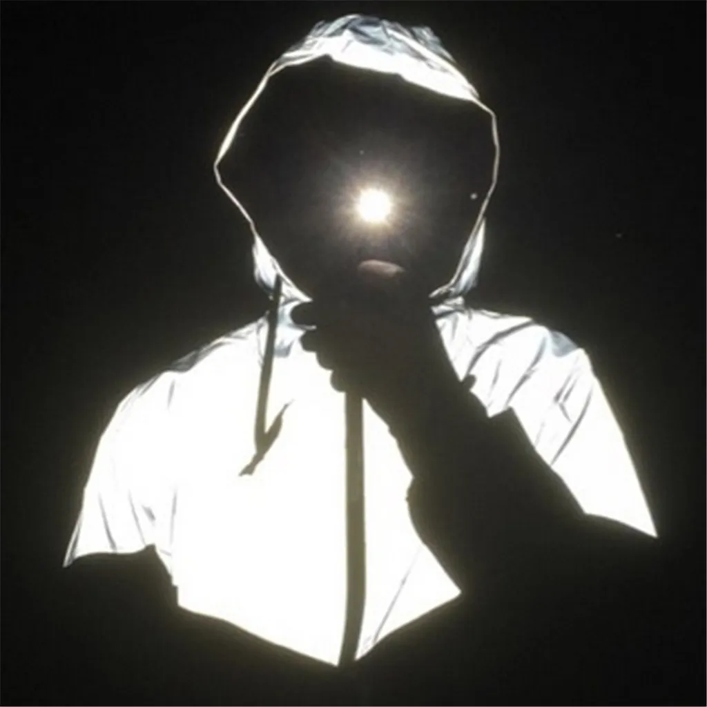 new Men's 3M Reflective Jacket Cat Hip Hop Funny Pocket hooded waterproof Men women streetwear Windbreaker Jackets Homme Coats