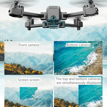 

KF607 Quadcopter Optical Flow Pressure Altitude Hold WiFi Wide-angle Electric Adjustment 1080p Dual Camera Drone (Black)