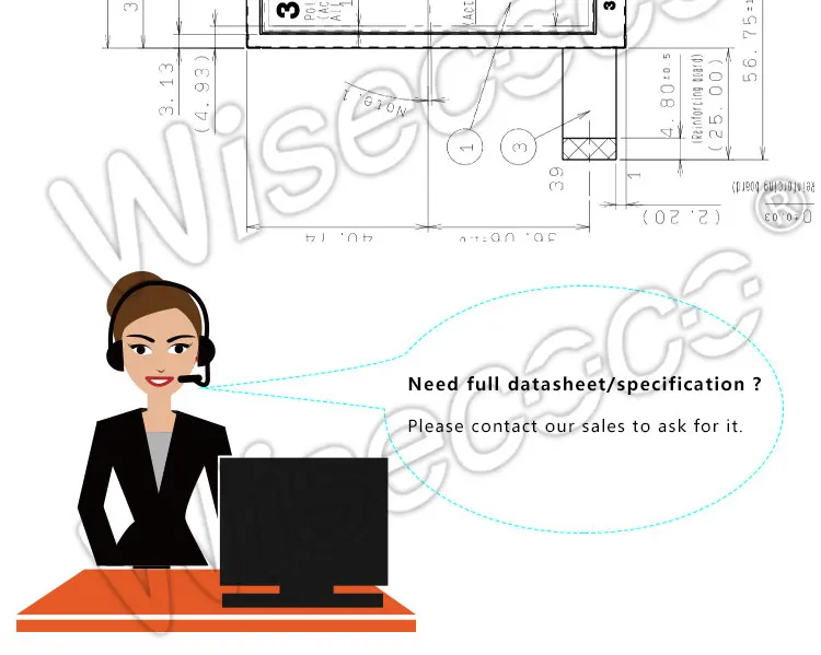 Wisecoco COM35H3833XLC ЖК-экран 3,5 дюйма 240x320 дисплей 50K часов трансфлекторная панель