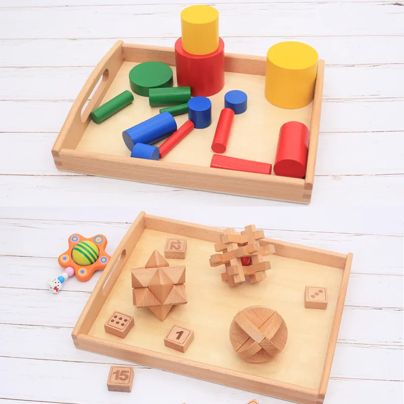 

Tray Montessori Teaching Aids Montessori Monte Daily Life Non-package Teaching Aids Early Childhood Social Life Monte Wooden Tra