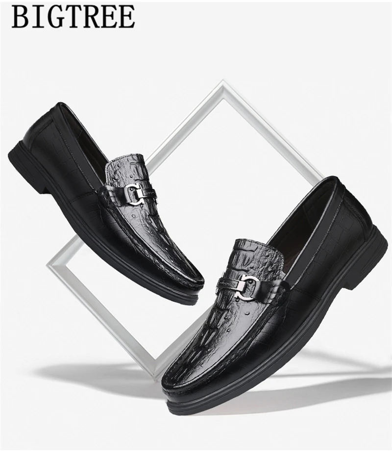 Итальянская брендовая черная официальная обувь; мужские лоферы; свадебные модельные туфли; мужские оксфорды из крокодиловой кожи; chaussures hommes en cuir