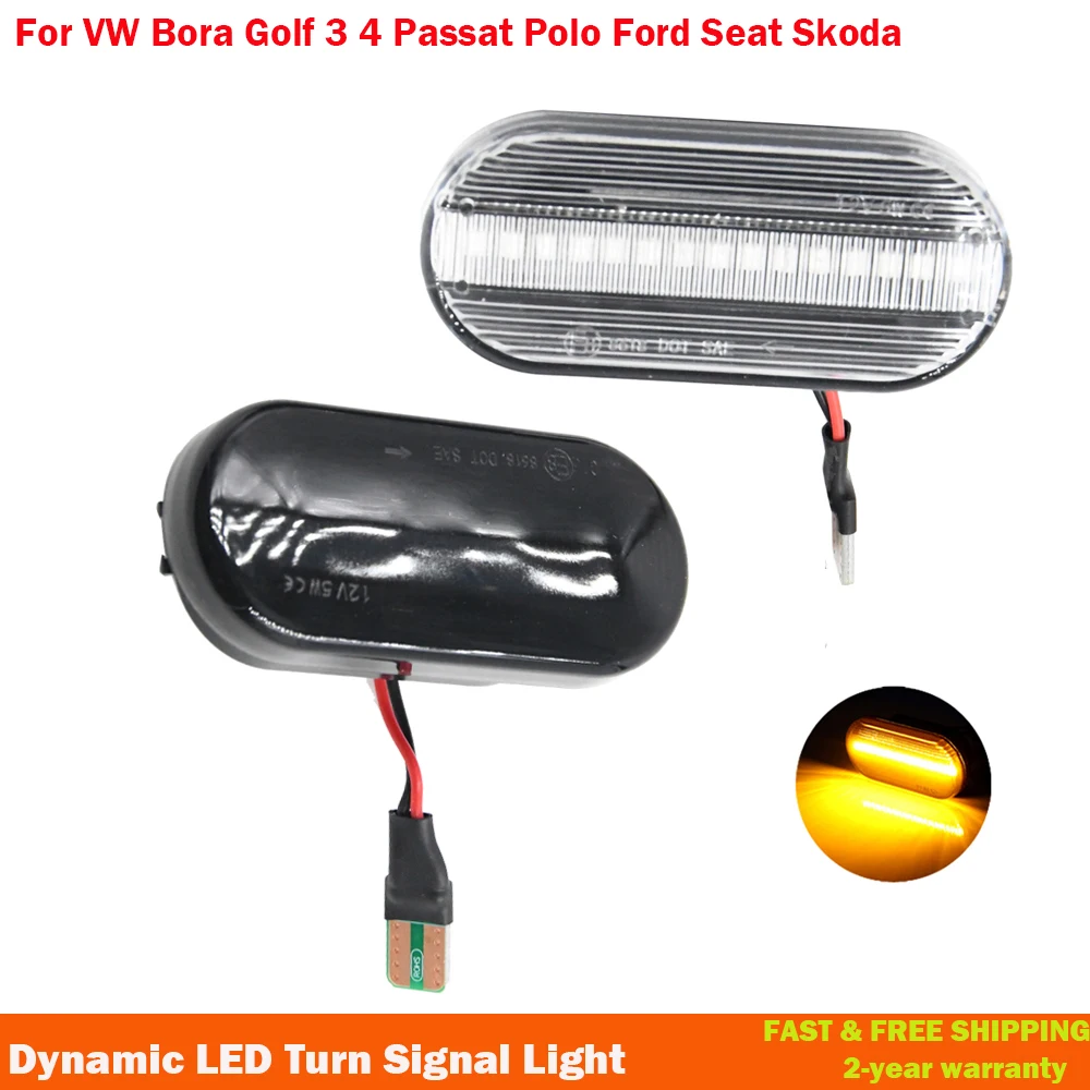 2 Pezzi Per Volkswagen Vw Bora Golf 3 4 Passat 3Bg Polo Sb6 Led Indicatore Laterale Dinamico Indicatore Di Direzione Lampeggiante Sequenziale