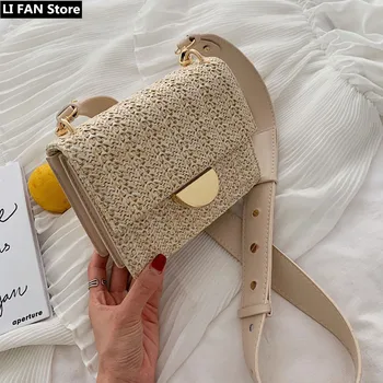 

Straw Bag For Woman Weave Crossbody Bags For Women Fashion Women Leather Shoulder Small Bag 2020 Summer Women's Bag Beach Bag