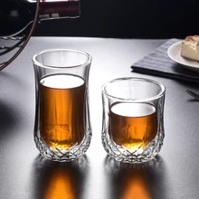 Термостойкие двойными стенками Стекло чашки Стекло пива Кофе стакан вина Стекло пива Кофе кружка Чай Стекло посуда для напитков Рождественский подарок