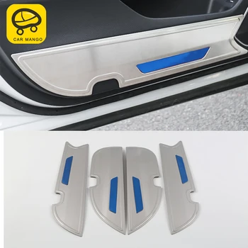 

CARMANGO for Honda Accord 10th 2018 2019 Auto Car Styling Door Anti-kick Pad Chrome Cover Trim Frame Sticker Interior Accessory