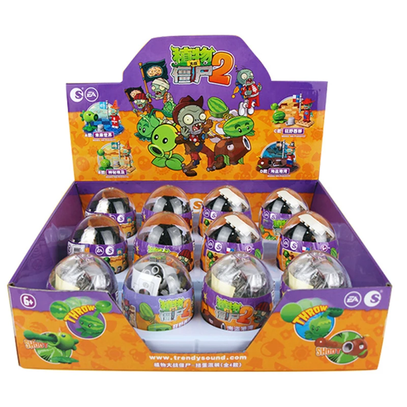

Figure Anime Plants vs. Zombies Toy Building Blocks Full Set Catapult Plastic Children's Building Blocks Game Christmas Present