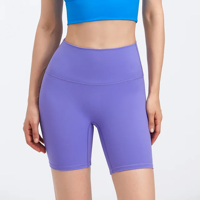 Lulu Quality Butter Soft Fitness Tight Women Sports Short Squat Proof High Waist Yoga Legging Shorts Cycling Athletic Gym Clothe Lavender Purple