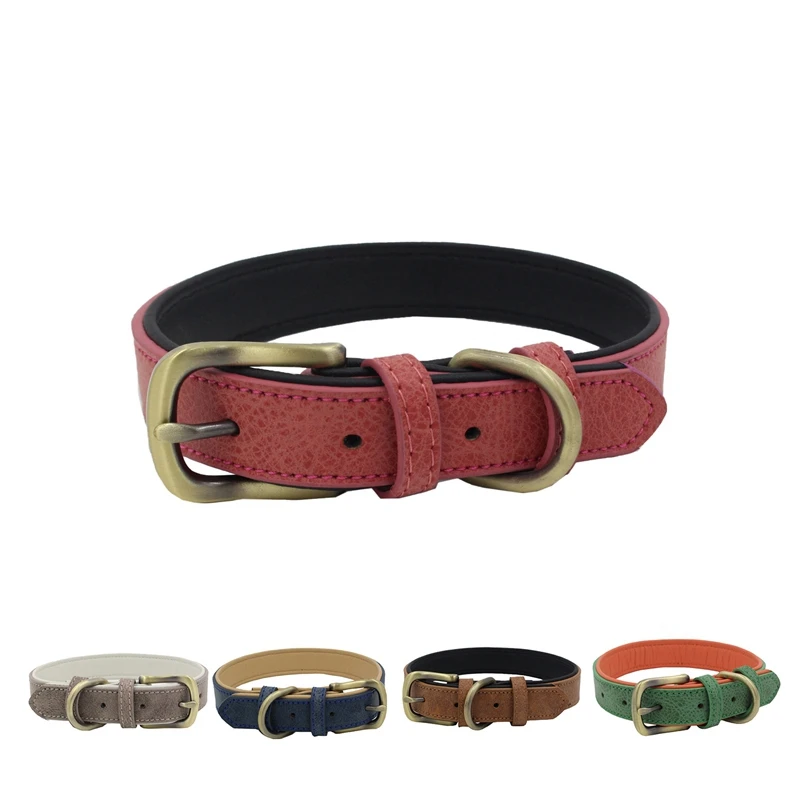 

Dog Leather Collars Pet Dog Leash Lead Neck Strap Collar For Small Medium Large Dogs Pitbull Bulldog Pugs Adjustable Collar