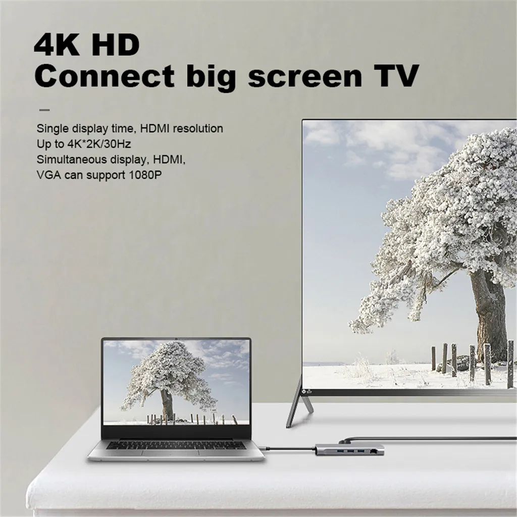 Набор контактов для тестирования 10 в 1 Тип C на Hdmi многофункциональная док-станция для usb-хаб Быстрая зарядка Pd usb-хаб компьютера Адаптер Hub Тетрадь концентратор